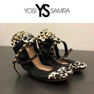 Yosi Samar Abbey Chambray Ballet Flat with Strap